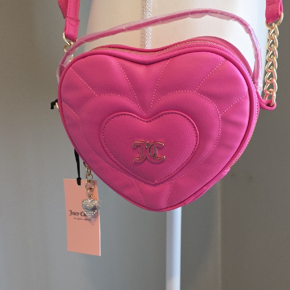 Juicy Couture Heart-Shaped Pink Crossbody Bag NWT